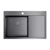Кухонная мойка Omoikiri Akisame 78-GM-L (4973099) вороненая сталь