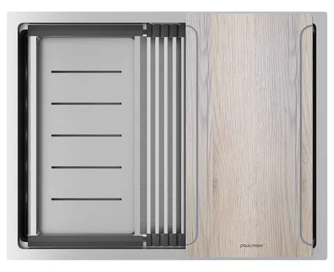 Кухонная мойка Paulmark Next-multi sink 58 UNI (580*450) Брашированная сталь BS